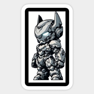 Chibi Neko Mecha Grey Sticker